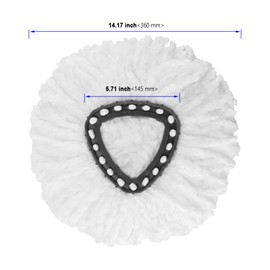 KOHAND Spin Mop Head Refill 8 Pack, 360° Rotating Microfiber Mop Head, Universal Spin Mop Replacement Heads for Kitchen, Bathroom, Floor Cleaning, white (14 Inch)