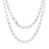 CEKAMA Silver Paperclip Chain Necklace for Women Men 925 Sterling