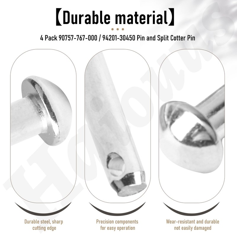 4 Pack 90757-767-000 / 94201-30450 Pin and Split Cotter Pin