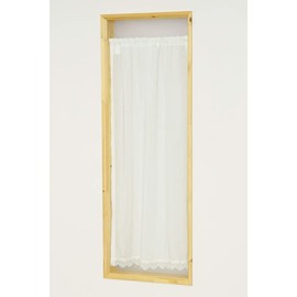 Cafe Curtain Hem Trim, 93.5% UV Protection, Hard to See Even at Night, Fluffy Light Lace, 4112 Pixie White, Width 23.6 inches (60 cm), Length 43.3 inches (110 cm), 1 Piece Set