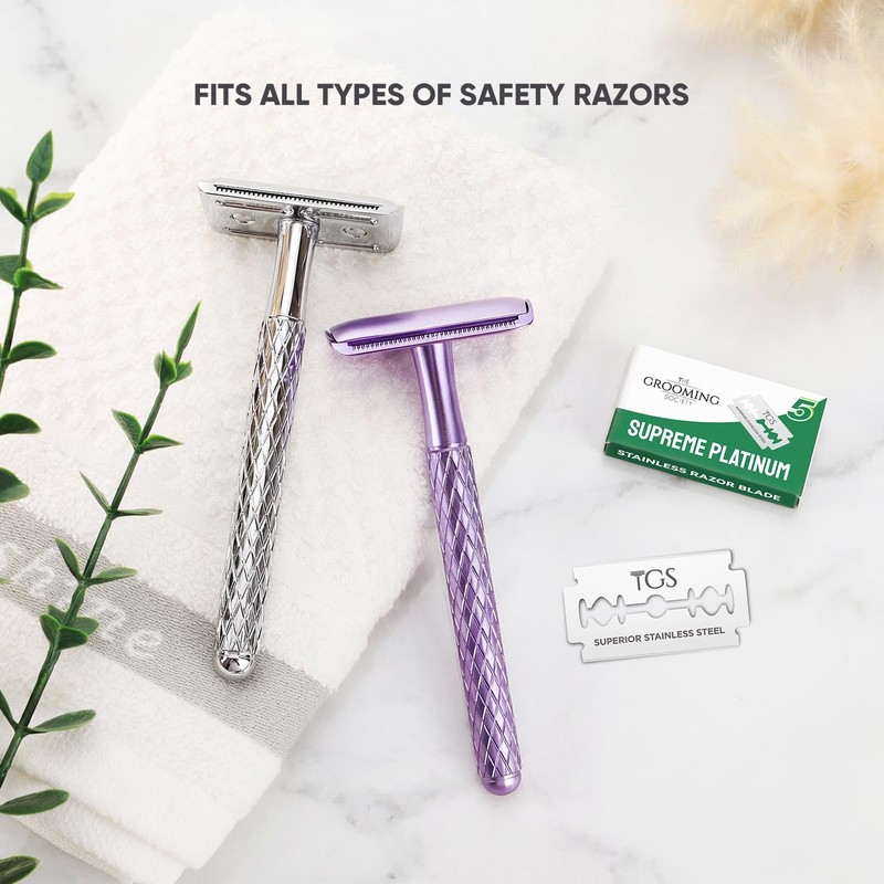 The Grooming Society Double Edge Safety Razor Blades, 50 Count