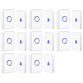 Greencycle Wireless Doorbells for Home,Wireless Doorbell,Door Bell Ringer Wireless，48 Ringtones,433M Hz Ultra Long Range Transmission,IP66 Waterproof,Suitable for Home, Classroom, Store,8PK