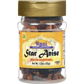 Rani Star Anise Seeds, Whole Pods (Badian Khatai) Spice 1.25oz (35g) PET Jar ~ All Natural | Gluten Friendly | NON-GMO | Kosher | Vegan | Indian Origin