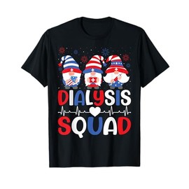 4th Of July Dialysis Squad Gnomes USA Patriotic Nurse T-Shirt for Women Men