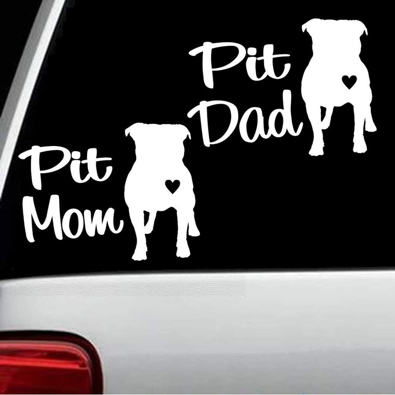 Pit Mom and Pit Dad Pit Bull Decal Sticker for