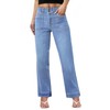 Sidefeel Women's High Waisted Straight Leg Jeans Stretchy Tummy Control