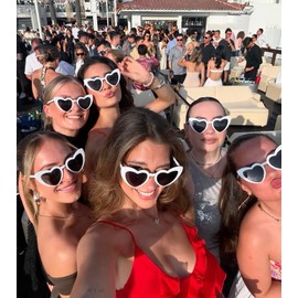 40 Pack Heart Shaped Sunglasses Bulk 90s Retro Bachelorette Party Glasses White Shades Wedding Eyewear