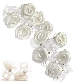 Rose Hair Clip, Bridal Hair Jewellery, 4 Pieces Bridal Hair Jewellery for Women and Girls