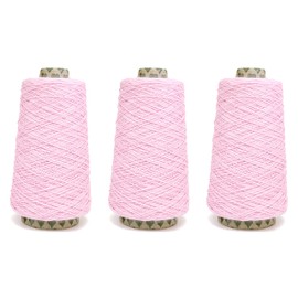 And-et 45 Vibrant Colors Tufting Nylon Yarn Pack (23 Pale Pink) - Ideal for Crocheting, Crochet, Craft Projects, and More - 100% B.C.F. - 3 Cones x 1.66lbs - Perfect for Rug Weaving and Knitting