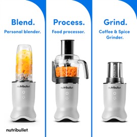 nutribullet® Ultra Plus+ 3-1 Compact Kitchen System, 1200W Kitchen System with Blender, Food Processor, and Coffee and Spice Grinder, 32oz and 24oz Blending Cups, 2-Cup Food Processor, Pearl White