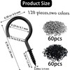 JOOTUEPO 120 Pieces 1/2 Inch Cup Hooks Mini Ceiling Screw