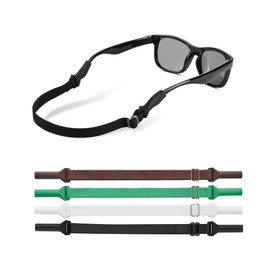 lvvfit Kids Glasses Straps(6.5-10inch)-Adjustable Glasses Strap Sports Sunglasses Eyeglasses Holder Straps for Toddler and Kids-Eyewear Retainers for Boys and Girls Age 3-12 years (4pcs B/W/G/B)