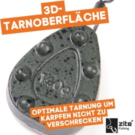 Zite Fishing Carp Lead Set Gripper | 9 Pieces Ground Leads with Continuous Swivel | 56g, 71g, 85g, 99g, 140g Fishing Weight Carp | Perfect for Carp Fishing on River, Steep Edge & Long Distances