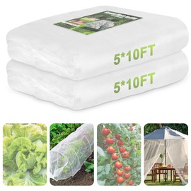 Garden Netting, 2 Pack 5x10Ft Ultra Fine Mesh Netting Pest Barrier Protection Bird Mosquito Net Plants Cover for Vegetables Fruits Flowers Crops Greenhouse Row Cover Raised Bed Patio Mesh Netting