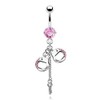 Pierced Owl - 14GA 316L Stainless Steel CZ Crystal Dangling