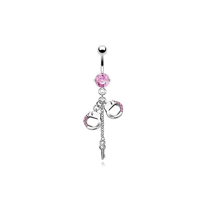 Pierced Owl - 14GA 316L Stainless Steel CZ Crystal Dangling
