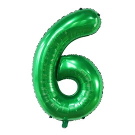 Soccer Birthday Party Decorations for Boys, 40 Inch Number 6 Balloons Green, Soccer Balloons 6th Birthday Decorations, World Cup Soccer Sports Theme Party Decorations. (Green 6)
