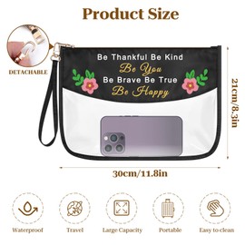 Inspirational Gifts for Women Girls Motivational Gift Clear Makeup Bag Birthday Graduation Gifts for Her Friend Sister Daughter Friendship Gifts Cosmetic Bag Oxford Cloth Travel Zipper Toiletry Pouch
