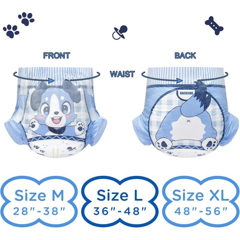 Adjustable Hook-and-Loop Fastener Closure Adult Printed Cloth Back Diaper 2