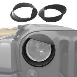 JOSHELA for Jeep JK Angry Eyes Headlight Cover Trim Fit for Jeep Wrangler JK JKU 2007-2017 Matt Black Exterior Accessories 2pcs