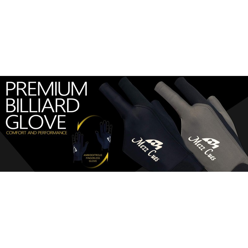MEZZ Premium Billiard Glove - Fits Either Hand (Large/X-Large, Black)