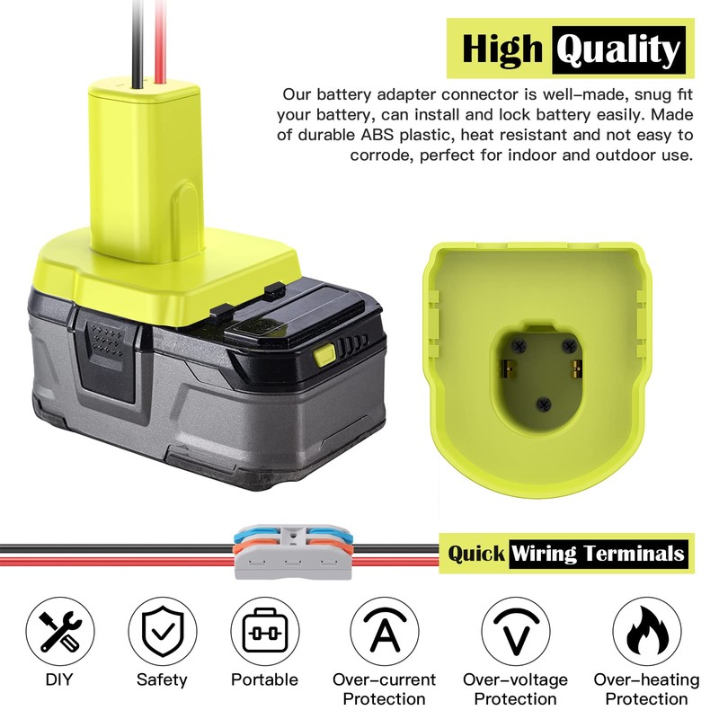 2 Packs Power Wheel Adapter for Ryobi 18V Battery Adapter