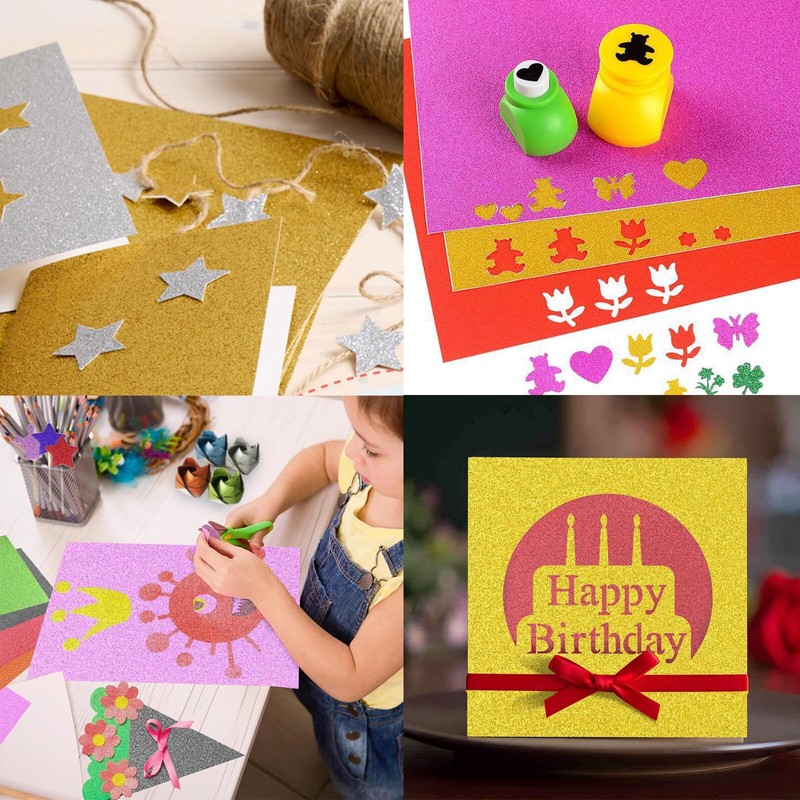10 Pcs A4 Glitter Card Sheets Glitter Paper Glitter Cardstock