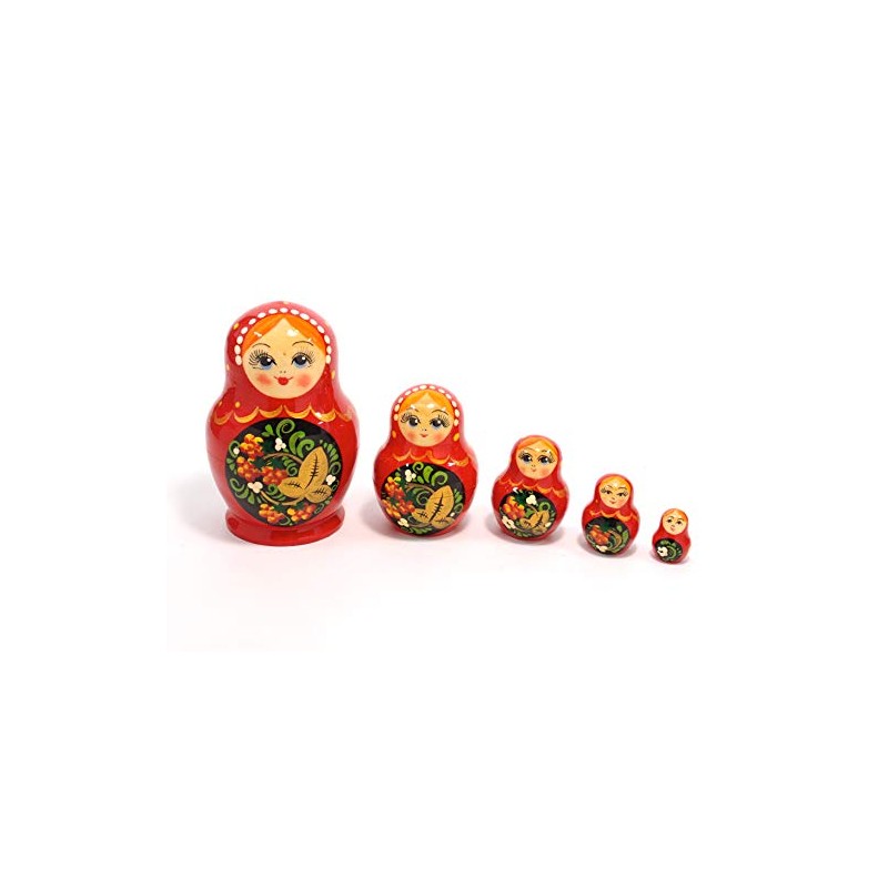 Semyonov Matryoshka 5 Piece Headband "Khokhroma" (RED) [Made in Russia]
