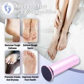 Dr.Pedi Electric Callus Remover for Feet Speed Adjustable Electric Foot File with 60pcs Replacement Sandpaper Discs Pro Pedicure Foot Filer Dead Dry Hard Skin Calluses Foot Grinder Pink