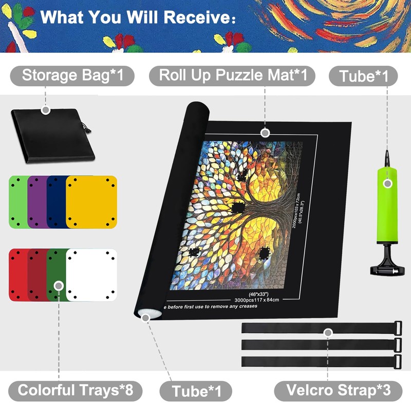 Napzy Puzzle Mat-Jigsaw Puzzles Matt Roll Up to 3000pcs Roll-up
