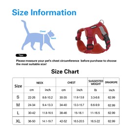 Muecleao Cat Harness and Lead Set, Escape Proof Cat Harness with Reflective Strips, Adjustable Breathable Vest Harness with Leash Collar for Small, Medium Dogs, Cats Outdoor Walking (Red, XL)