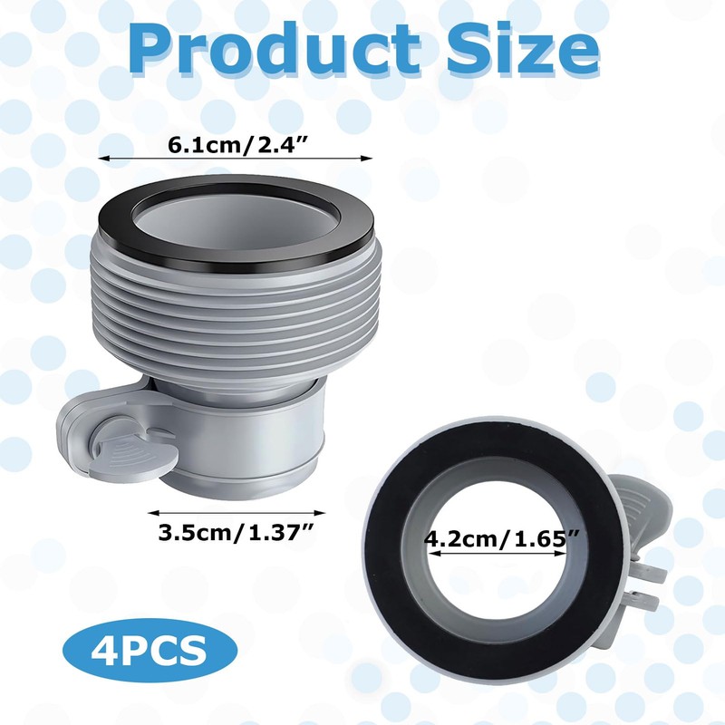 Gyinere 4 Pcs Pool Hose Adapter,1.25 to 1.5 Pool Hose