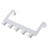 Metal Powder Coated Over The Door 5 Hooks White, Hooks,