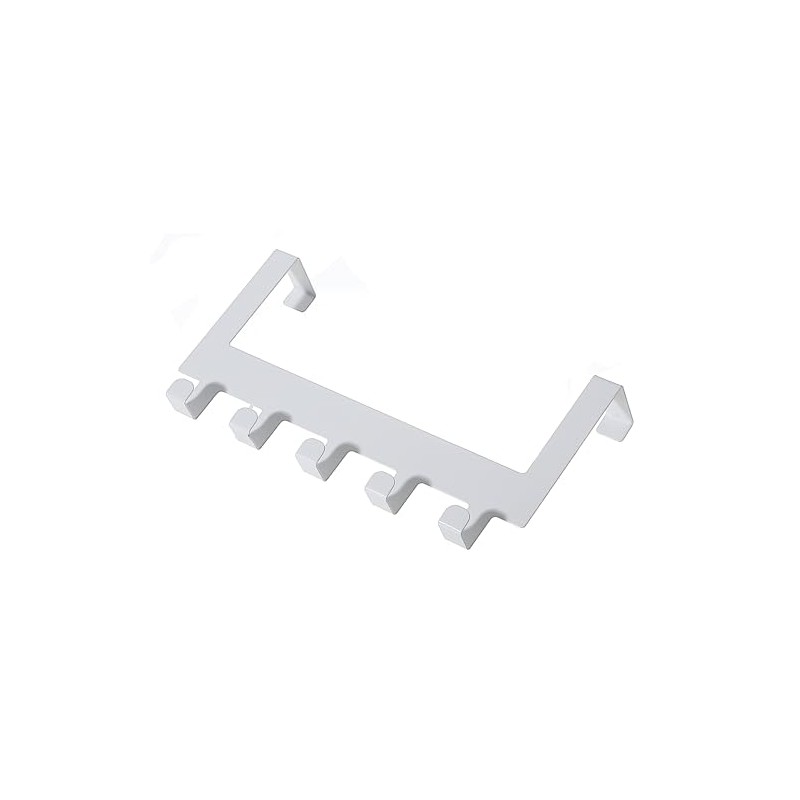 Metal Powder Coated Over The Door 5 Hooks White, Hooks,