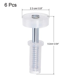 uxcell Bifold Door Hardware, 6-Pack Bi-Fold Door Top Guide Wheel, Bifold Closet Door Hardware Repair Part Kit for Sliding Wardrobe Doors Folding Door, Silver