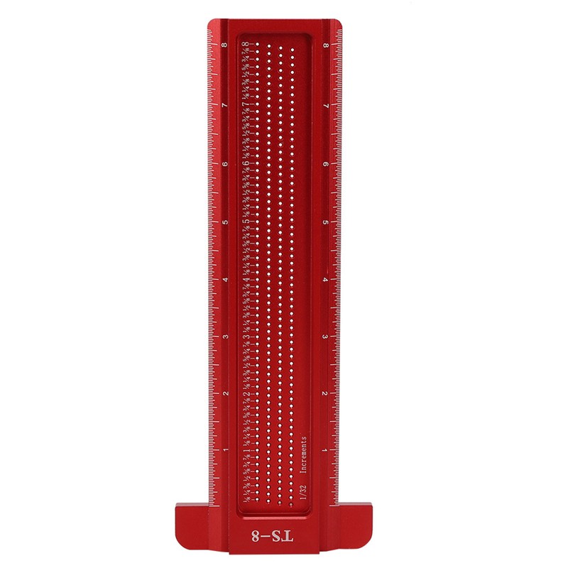 TS-8 Woodworking Hole Ruler Aluminum T shaped Measuring Tool Mini