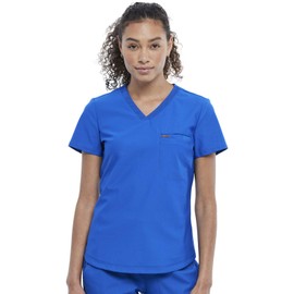 Cherokee Forma Mujer Scrubs Top Tuckable Cuello en V CK819, Royal, S