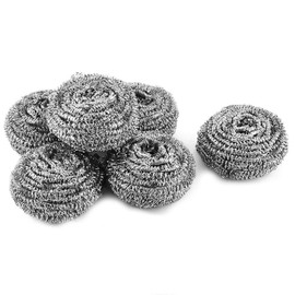 Wideskall Stainless Steel Kitchen Cleanging Sponges Scouring Pad Steel Wool Scrubbers (Pack of 6)