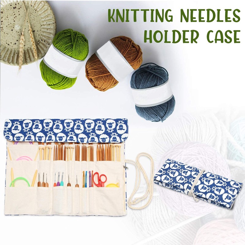 Teamoy Knitting Needles Holder Case(up to 14 Inches), Rolling Organizer