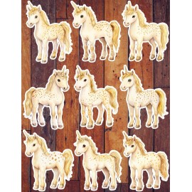 Handmade White Spotted Unicorn Die Cut Stickers Set Scrapbooking Laptop Water Bottle