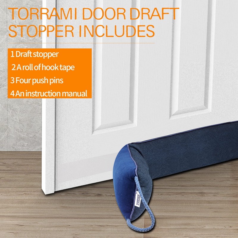 TORRAMI 32" Door Draft Stopper Under Bottom Insulation Noise Air