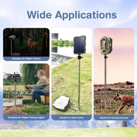 Afuven Game Trail Camera Mount, Thickened Collapsible Multifunctional Stainless Steel Bracket, 360° Adjustable Universal Screw Connection 1/4''-20 (6mm), for Hunting Cameras, Solar Panels, etc.