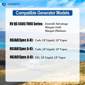 Oil Change Kit 122-0836 Oil Filter & Fuel Filter 140-3116 Air Filter with Spark Plug Replacement for Onan 5500 7000 Generators, Marquis Gold/RV QG Marquis Platinum QG EFI & HGJAA HGJAB HGJAC