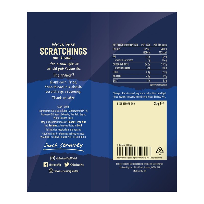 SERIOUS PIG | Giant Corn Scratchings | Alternative To Pork