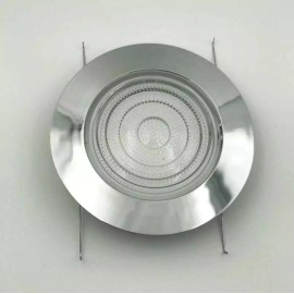 ECO LIGHTING 5 Inch Recessed Can Light  Shower Trim Glass Lens Brushed Chrome 5007-CH