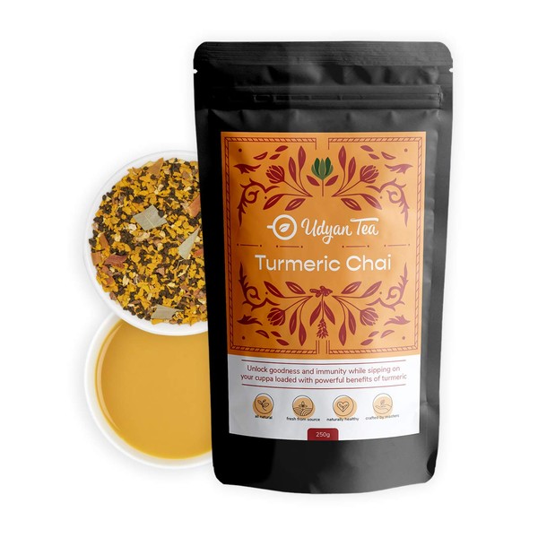 Udyan Tea Turmeric Chai Tea with Immune-Boosting Herbs: Cinnamon, Ginger,
