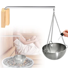 Aroma Bowl Sauna, 12 cm Stainless Steel Sauna Aromatherapy 350 ml Stainless Steel Aroma Bowl with Accessories, Stainless Steel Sauna Aroma Bowl Sauna Herb Bowl Sauna Accessories for Sauna and Spa