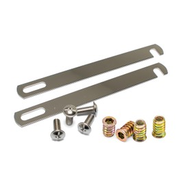 H-BOLT Premium Metal Link Bars with Complete Fittings – Universal Stabilizer & Connector for Beds, Furniture, and DIY Projects With Anti-Rust Coating (Chrome Silver 200mm 2 Pack)