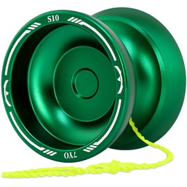 S10 Professional Dual Function Yoyo for Kids Beginner Finger Trick Yoyo for Adults with 10 Yo-Yo Strings, Case, Removal Bearing Tool (Green)