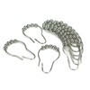 HUJI Heavy Duty Roller Shower Curtain Rings, Polished Chrome Set